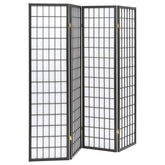 Roberto 4-Panel Room Divider Folding Shoji Screen Black